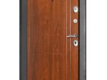 Plieninės durys HELOST LINERIO MS-001, komplekte su stakta, rankena ir furnitūra, dešininės, spalva juoda antracito/rudas ąžuolas, matmenys 2050 x 960 x 70 mm