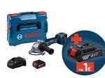Akumuliatorinis kampinis šlifuoklis BOSCH Professional, GWS 18 V-11 S, 18 V, disko diametras 125 mm, 2x 5,0 Ah akumuliatoriai, kroviklis GAL 1880, lagamine, 06019N4002
