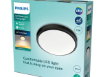 Lubinis LED šviestuvas PHILIPS Doris, 17 W,  2700 K, 1500 lm, apvalus, juodos sp., IP44, 313 x 90 mm