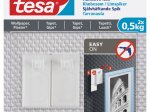 Klijuojami kabliukai TESA 77772, 2 vnt. x 0,5 kg, nelygiems paviršiams, skirti iki 0,5 kg svorio kabinti, komplekte 3 dvipusio lipnumo juostelės