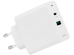 USB įkroviklis DELTACO Usbc-Ac138, 1 x USB-A, 1 x USB-C, PD, 36 W, baltos sp.