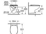Klozetas GROHE BAU CERAMIC, pakabinamas, berėmis, lėtai nusileidžiantis dangtis su greito nuėmimo f-ja, baltas, 39351000