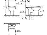 Klozetas GROHE BAU CERAMIC, pastatomas, tyliai nusileidžiantis dangtis su lengvo nuėmimo f-ja, berėmis, horizontalus nubėgimas, įvadas karinis/dešninis, vandens nuleidimas 3/6 L, baltas, 39496000