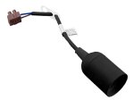 Lempos lizdas DPM, E27, 250 V, 4 A, 2x0,75 mm², remonto darbams, laido ilgis 15 cm, su kontaktine kaladėle, juodos sp.
