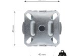 Ratukas WALTECO, diametras 75 mm, su plokštele, fiksuotas, apkrova 60 kg