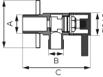 Kampinis ventilis FERRO ROTONDO Z295-BL, su keramine galvute, G1/2 x 3/8, juoda, Z295-BL