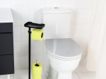 Tualeto šepetys su stovu RIDDER Albany 3In1, pastatomas, juodas matinis, plienas/bambukas, tualeto šepetys, tualetinio popieriaus laikiklis ir atsarginis laikiklis