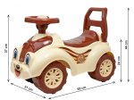 Vaikiškas automobilis TECHNOK, paspiriamas, matmenys 65 x 44 x 31 cm, šviesiai/tamsiai rudos spalvos