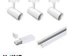 Kryptinis šviestuvas ant bėgelio DPM X-LINE STR-3XGU10-W, GU10, 3 x 60W, 230V, baltos sp., 1000x60x117 mm