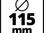 Akumuliatorinis kampinis šlifuoklis EINHELL TC-AG 18/115 Li, 18 V, maks. disko skersmuo 115 mm, komplekte 1 x 4,0 Ah akumuliatorius ir kroviklis, minkšto paleidimo funkcija