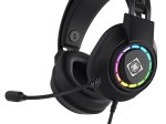 Laidinės žaidimų ausinės DELTACO GAMING DH220, USB, RGB, juodos sp., GAM-168