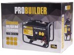 Benzininis generatorius PROBUILDER, maks. galia 3 kW, 15 l kuro talpa, maks. darbo trukmė 11 val.
