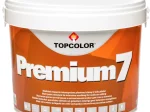 Vandeniniai vidaus dažai TOPCOLOR Premium 7, 10 l, balti, matiniai, ypatingai atsparūs plovimui, sienoms