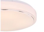Lubinis LED šviestuvas GLOBO Kalle, 24W, 230V, 2800lm, 3000/4000/6000K, šviesos sp. keičiama su jung., metalas baltas, žiedas chromo, 375x75mm, 48408-24
