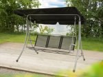 Lauko sūpynės 4LIVING, 3 vietų, plienas, apkrova iki 320kg, 202 x 170 x 120 cm