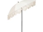 Paplūdimio skėtis su kutais NOVELLY HOME BU12, iš poliesterio, baltos sp., juodos sp. kotas, skersmuo 200 cm
