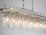 Pakabinamas šviestuvas SEARCHLIGHT Lara, E14, 8 x 60W, 230V, auksinis metalas su skaidriais stikliniais strypais, 980 x 220 x 400 mm, maksimalus aukštis 1500 mm, 11400-8GO