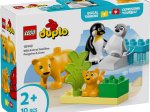 Konstruktorius LEGO DUPLO Town, laukinių gyvūnų šeimos: pingvinai ir liūtai