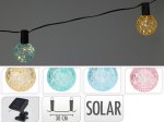 LED girlianda SOLAR, pakabinama, tarpai tarp lempučių 30 cm, 10 vnt. lempučių