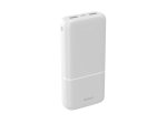 Išorinė baterija DELTACO PB-C1006, 20000 mAh, 2x USB-A, 1x USB-C, baltos sp.