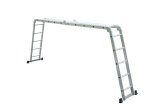 Kopėčios HERVIN EQUIPMENT, aliuminės, daugiafunkcės, 4x5 pakopų, 2760-5730 mm, AM0220A