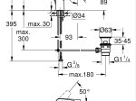 Praustuvo maišytuvas GROHE QUICKFIX START EDGE, su dugno vožtuvu, S-dydis, juoda matinė spalva, 233422431