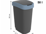 Šiukšlių dėžė rūšiavimui ROTHO Twist, 50 l, mėlyna sp.