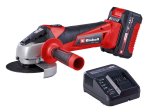 Akumuliatorinis kampinis šlifuoklis EINHELL TC-AG 18/115 Li, 18 V, maks. disko skersmuo 115 mm, komplekte 1 x 4,0 Ah akumuliatorius ir kroviklis, minkšto paleidimo funkcija