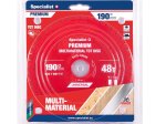 Medienos pjovimo diskas SPECIALIST+ Premium Multimaterial, akumuliatoriniams pjūklams, 190x30 mm, 48 dantys