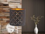 Sieninis šviestuvas GLOBO Clarke, E14, 1 x 40W, 230V, matinio nikelio sp., aksomas juodos/auksinės sp., su jungikliu, 150 x 190 x 260 mm, 15229W