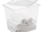Daiktadėžė PLAST TEAM Basic Box, su dangčiu, skaidri, 42,5 x 34,7 x 33 cm, 31 l