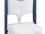 Klozeto komplektas GROHE EURO CERAMIC 2.0, komplekte rėmas Solido 5 in1, klozetas be nuplovimo lanko, lėtai nusileidžiantis dangtis, Triple Vortex nuleidimas, Arena Cosmopolitan mygtukas, tvirtinimai, chromo spalva, 102514SH00