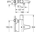 Vonios maišytuvas GROHE PRECISION START, termostatinis, vandenį taupantis, chromas, 34598000