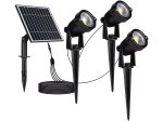 Lauko šviestuvas V-TAC VT-11032, 3 vnt., su saulės elementais, veikimo laikas 12 val., 3 x 50lm, 3000 K, IP65 