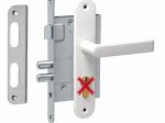 Įleidžiama spyna KURZEMES Rita 404Z-35809/2, su rankena, baltos spalvos, be cilindrinio mechanizmo, 55 mm, 31014