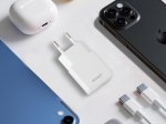 Telefono įkroviklis DELTACO USBC-AC156, 1xUSB-C, 30W, plonas, baltos sp.