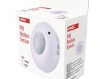 Judesio jutiklis EMOS G1130, IP20, 360 laispsnių, 6 m, 1200 W, 230 V, 10 s - 7 min., PIR jutiklis, jautrumas <3Lux, baltos spalvos, 115 x 55 mm