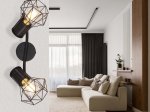 Kryptinis šviestuvas GLOBO Priska, E27, 2 x 40W, 230V, juodos sp., 340x130x190 mm