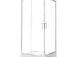 Dušo kabina HARMONY Ethereal Square Har-0031, 80 x 80 x 201 cm, kvadratinė, skaidrus stiklas 5 mm, su žemu padėklu, sifonu