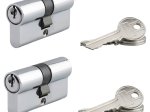 Spynos cilindras SERRUPRIX, 6 raktai, chromuotas, 30x30 mm, 2 vnt., 124259