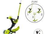 Paspirtukas GLOBBER Go Up Deluxe Lights, laimo žalia, maksimali apkrova iki 20kg, 748-606