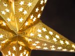 Kalėdinė dekoracija šviečianti žvaigždė FINNLUMOR, popierinė, su LED, 43 cm, auksinės sp., laido ilgis 30 cm
