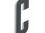 Namo raidė C, 120 mm, antracito sp, nerūdijantis plienas