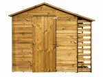Medinis sodo sandėliukas su malkų pastoge 4IQ, 249 x 202 x 221 cm