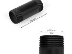 Dekoratyvinis vamzdis RUSTICLINE, 3/4", ilgis 60 mm, skersmuo 25 mm, RT-27, juodos sp.