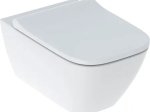 Klozetas GEBERIT Smyle Square, pakabinamas, be nuplovimo lanko, lėto nusileidimo ir greito nuėmimo dangtis, 500.683.00.2