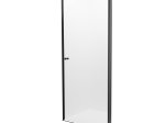 Dušo durys HARMONY Nerea Black HAR-0066, 80 x 195 cm, kvadratinės, berėmės, su juodu profiliu, skaidrus 6 mm stiklas