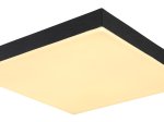 Lubinis LED šviestuvas GLOBO Doro, 18W, 230V, 2300 lm, 3000K, juodas matinis plastikas, akrilinis opalas, kvadratinis, 300 x 300 x 65 mm, 41594D1