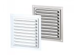 Ventiliacinės grotelės VENTS MVM250S, d250, su tinkleliu, lauko, metalinės, baltos spalvos