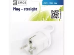 Kištukas EMOS P0038, su įž., su kilpa, 3680 W, 250 V~/16 A maks., baltos sp.